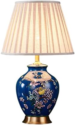 LXXSH Romantično plava porculanska keramička stolna svjetiljka za spavaću sobu za spavaće sobe noćna lampica noćno svjetlo