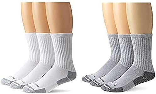 Carhartt muški 3 paket All Season Cotton Crew Radne čarape sive/bijele