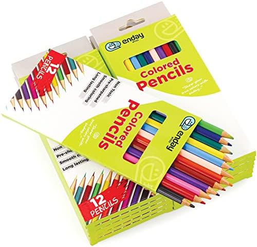 Enday obojene olovke 12 brojanja, unaprijed olovke u boji za djecu i odrasle, umjetnost i školske potrepštine za crtanje,