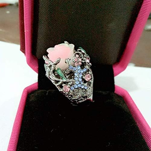 Nježni dijamantni prsten ženski prstenovi Veličina 7 luksuzni ružičasti dijamantni prsten pretjerani Nakit Set Vintage prstenova