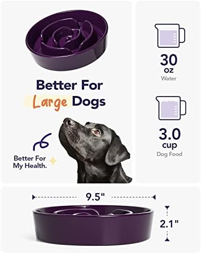 Keramička zdjela za sporo hranjenje pasa od 3 šalice, zdjela za sporo hranjenje pasa srednje do velike pasmine, zdjela za
