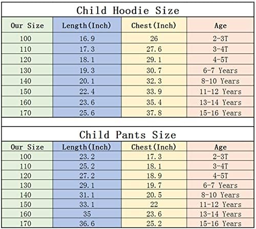 Ateecp Kid Teen Ugodna dukserica s kapuljačom i jogger hlače-vena odjeća Set Fleece TrackSuit za dječačke djevojčice