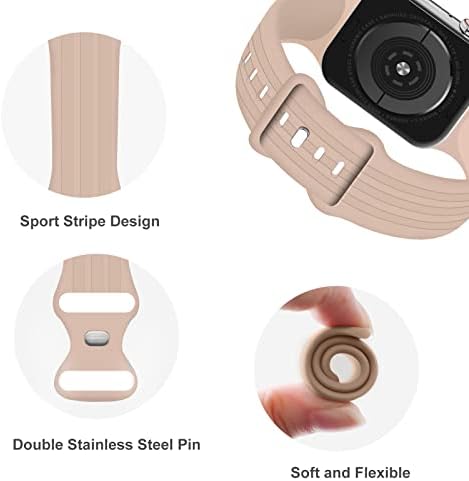 3 pakiranja sportskih bendova kompatibilni s Apple Watch Bandom 38 mm 40 mm 41 mm 42 mm 44 mm 45 mm 45 mm, silikonski remen