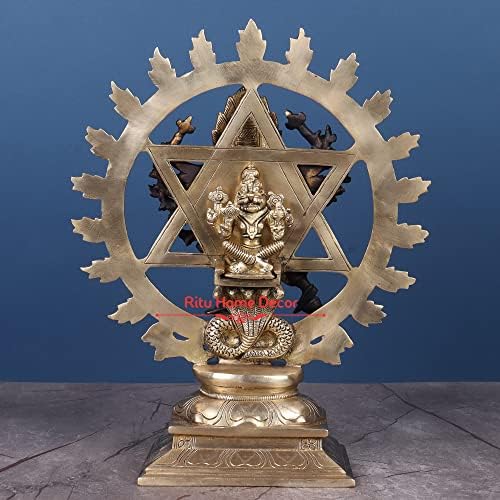 Mesingani crni završetak Sudarshana čakra kip Lord Vishnu Idol Narayana oružje Krišna božanstvo hinduistički religiozni indijski