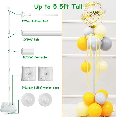 5ft balonski stupovi stalak komplet set od 2 balona luka s bazama 2 stol balona Balloon Clips Stisk za vjenčanje za dječji