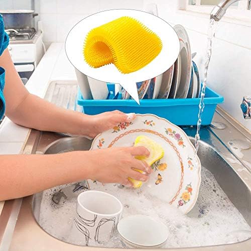 Najjači kuhinjski čišćenje silikonskih spužva za višekratnu upotrebu jela za pranje pilinga za tanjur, zdjelu, lonac, voće,