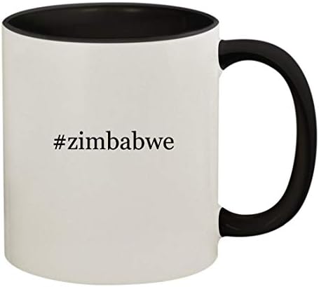 Knick Knack pokloni Zimbabve - 11oz keramička ručka u boji i šalica krigle kave, crna