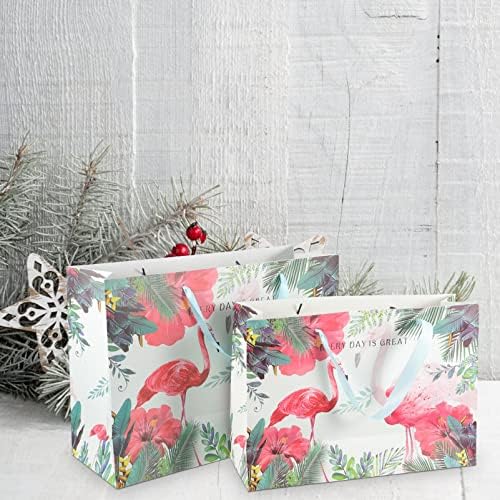 Eringego Flamingo Tote torbe 4pcs papirnati poklon vrećice namirnice za kupovinu za havajske lua tropske ljetne zabave na