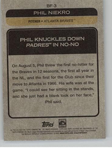 2022 Topps baseball baseball flashbacks BF-3 Phil Niekro Atlanta Braves Službena MLB bejzbol kartica u sirovom stanju