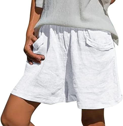 Miashui plus size gamaša s džepovima za žene žene ljeto osnovne labave udobne kratke hlače solidni elastični struk 3xl runo