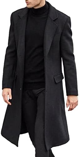Somthron muški casual kaput kaput tanki fit zarezani ovratnik duga jakna Orcoat jednoj kaputu s jednim grudima Wih džepovi