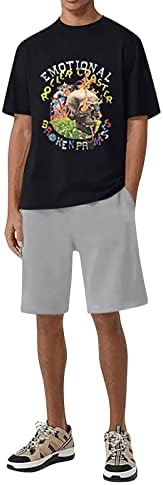 Sportske košulje dvodijelne ljetne o-vratne kratke muškarce modne kratke hlače sets hlače hlače muškarci odijela i čovjek