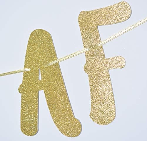 Četrdeset AF Glitter Gold Banner, sretan dekor 40. rođendana/ godišnjice