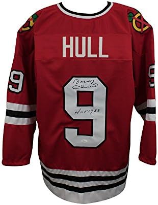 Bobby Hull Hof Autografirani Chicago Blackhawks Custom Crveni hokejski dres - JSA CoA