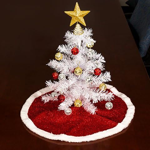 Božićna kuća Minijaturna umjetna bijelo božićno drvce - 18 inča