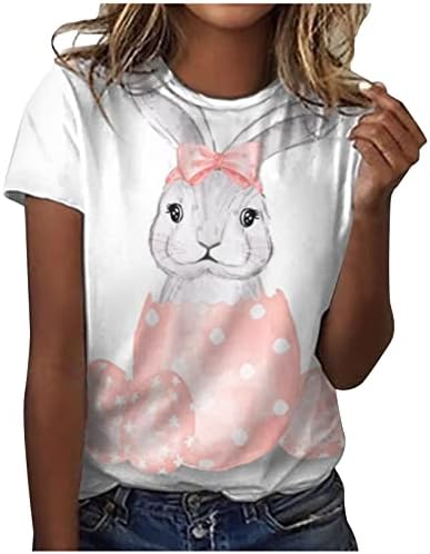 Ženske uskrsne majice Slatka cvjetna majica majica Smiješna zečja tiskana tinejdžera Uskršnji poklon casual gornje košulje