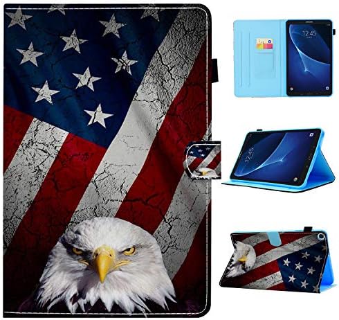 Kartica Galaxy A 8.0 2019. slučaj SM-T290/T295, Bald Eagle Retro American Flag uzorak novčanik PU LECHIL STANO FOLIJSKI SMID