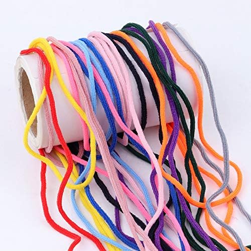 3 mm 10 jardi šarene poliesterske okrugle elastične trake-elastična traka za masku za odjeću elastična traka za vješanje