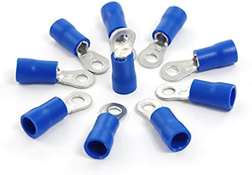 IIVverr 10 PCS RV2-3.2 Plavi PVC rukav Izolirani prstenasti terminali Konektor (10 PCS RV2-3.2 BLUE PVC SLUKA ISOLIOL RING