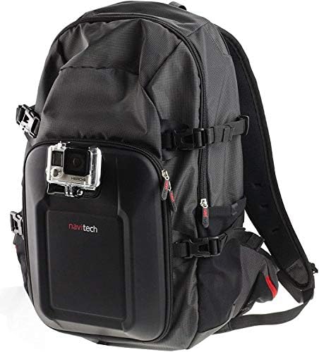 NavItech Action Camera ruksak i kombinirani komplet 8-in-1 s integriranim remenom za prsa-kompatibilan s Goextreme Black