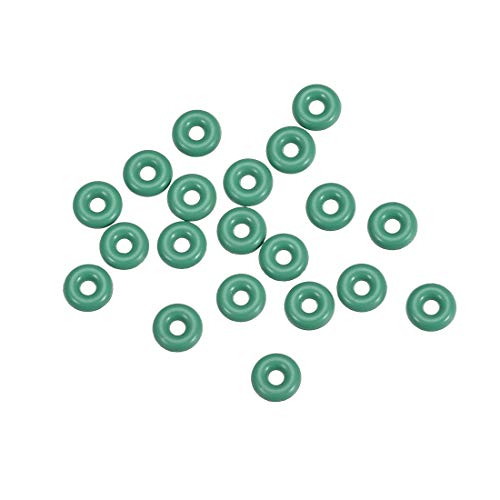 UXCell Fluorin guma O-prstenovi, 15 mm OD 11,2 mm ID 1,9 mm širina FKM brtva za brtve za strojeve, zeleno, pakiranje od 20