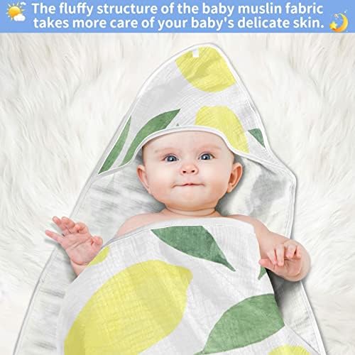 VVFelixl ručnik za bebe kapuljače žuti limunov listovi upijaju dječji ručnici pamučni meki ručnik za kupanje za novorođenčad,