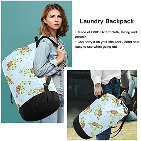 Slatka kornjača torba za rublje s naramenicama ruksak za rublje torba za vezanje viseća košara za osnovne potrepštine za