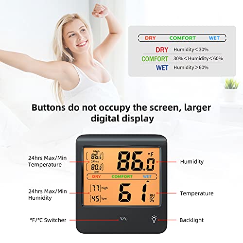 4 digitalni higrometar unutarnji termometar senzor temperature i vlažnosti indikator monitora sobni termometar s pozadinskim