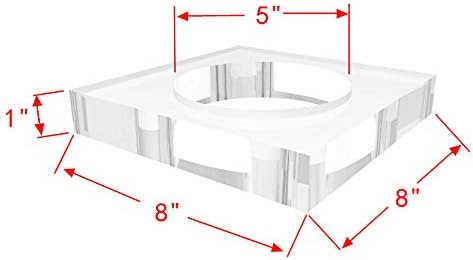 FixTudisSplays® 10x10x1 Akrilni uspon s središnjom rupom od 8, težina papira Clear Acril Cube Riser Čvrsti blok 18830-10x10-8-FBA