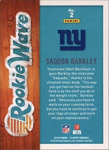 2018. Panini doigravanje rookie val 2 Saquon Barkley New York Giants RC Rookie NFL nogometna trgovačka karta