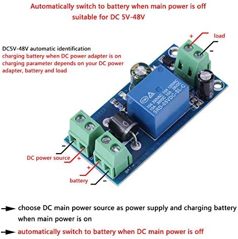 Izvanredan regulator napajanja 5V ~ 48V 10A DC modul za automatsko prebacivanje napajanja / baterije Regulator za isključivanje