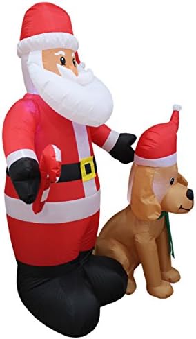 Dva paket ukrasa za božićne zabave, uključuje 5 stopa, lagano božićno napuhavanje Djeda Mraza sa slatkim psom i 5 stopa visokih