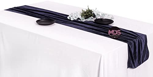 MDS pakiranje od 25 vjenčanja 12 x 108 inčni baršunasti trkač za svadbeni banket dekor za trkače stola - mornarsko plava