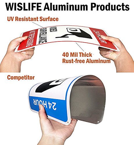 WisLife Video nadzorni znak set, 2 znaka upozorenja o aluminijima i 6 naljepnica prozora, znakovi video sigurnosti