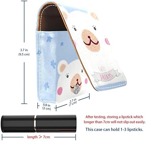 Oryuekan futrola za usne s ogledalom slatka prijenosna torbica za šminku kozmetičke torbice, crtani životinjski polarni medvjed