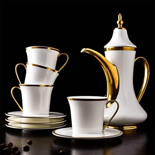 Tddgg ručno u stilu Europskog stila nacrtana zlatna linija kava šalica kave za kavu, tanjur žlice set keramičke krigle gornjeg