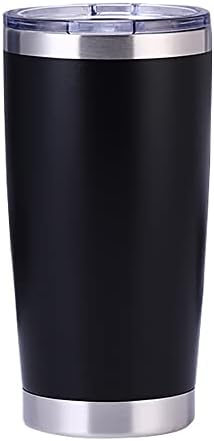 Čaša od nehrđajućeg čelika od 20 oz, dvostruka zidna vakuumska putna šalica obložena prahom-Crna