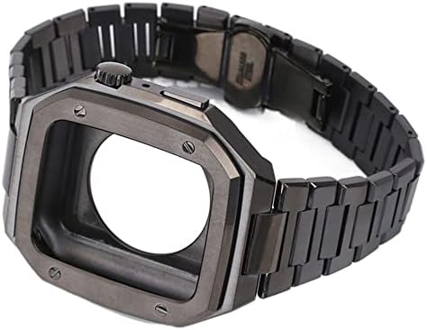 KQOO remen od nehrđajućeg čelika za pojas Apple Watch 44 mm 45 mm metalni zaštitni kućište set muškaraca Kvalitetni pribor