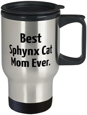 Najbolja mačka sphynx mama ikad. Putnička šalica, boca putnika s sfingom mačka, posebni pokloni za mačku sphynx