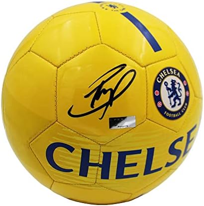Christian Pulisic potpisao je nogometni klub Chelsea Nike Yellow Soccer Ball - Autografirane nogometne lopte