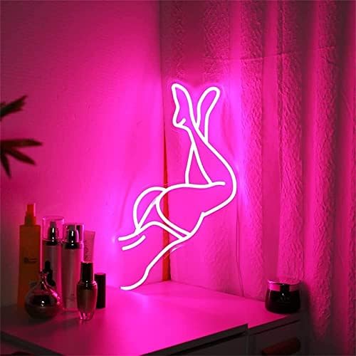 DVTEL Žene ljepoti noge Neon Sign LED Modeliranje svjetlosnih slova natpis Akrilna ploča Neonsko ukrasno svjetlo, 50x50 cm,