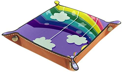 Magic Rainbow Cartion Unicorn Clouds Organizator Office Microfiber kožna ladica za stol praktična kutija za spremište za