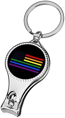 AmericalGBT Gay Pride Rainbow Flag Clipper za nokte prijenosni metalni rezač noktiju s datotekom noktiju za muškarce žene