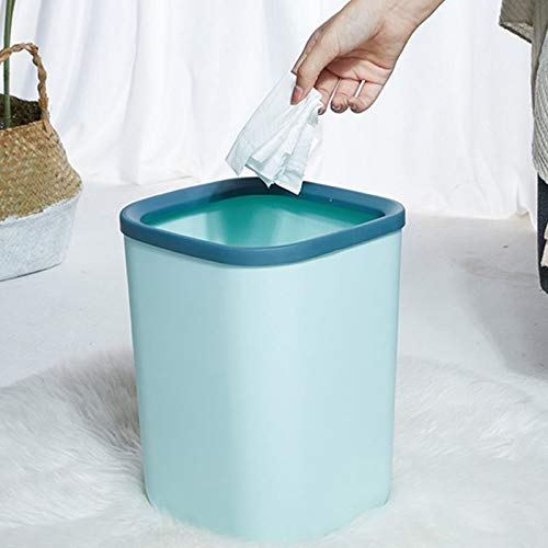 Kanta za smeće za kućanstvo kvadratna kanta za smeće za kuhinju i dnevni boravak bez poklopca, Boja: Zelena, kanta za smeće