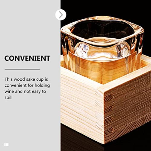 Zerodeko naočale postavljene drvene masu sake šalice japanske hinoki drvo čempres saki šalica kutija kvadratna drvena saka