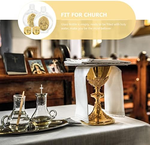Prazne staklene kršćanske boce sa svetom vodom Isusov dizajn višekratni katolički dozator svete vode s vijčanim poklopcem