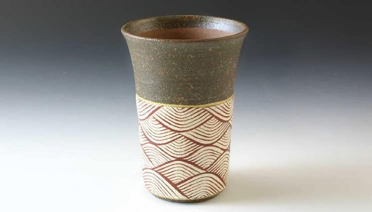Kyo-yaki. Japanski pivo Rock Cup Red. Papirnata kutija. Keramika.