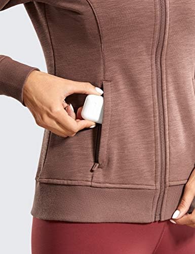 CRZ joga ženski pamuk puni zip jakna za vježbanje trkača za trčanje - tanak fit