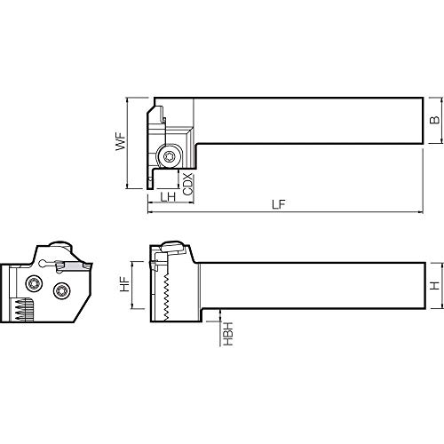 Kyocera KGDSL 2525X3T10S, lijevi, vanjski držač alata za urezivanje s maksimalnom dubinom od 10,00 mm za rez za pričvršćivanje