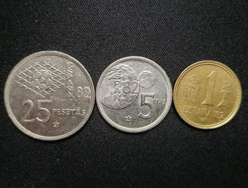 Europski novčić Coin 3 seta španjolskog kralja Carlosa 1 5 25 Peseta Svjetski kup prigodni novčić